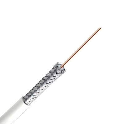 China Ideal telecommunication RG6 copper wire 2x26AWG power cable coaxial cable rg6 power bariding 80%Coverage CCA for sale