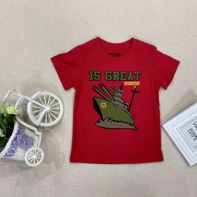 China Summer 2023 Latest Viable Children's Clothing O Neck T-shirt Clothes Printing Craft Boy T-shirt for sale