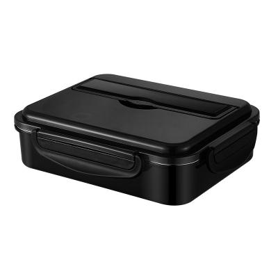 China Caja de comidas Bento de metal de gran capacidad Negro en venta