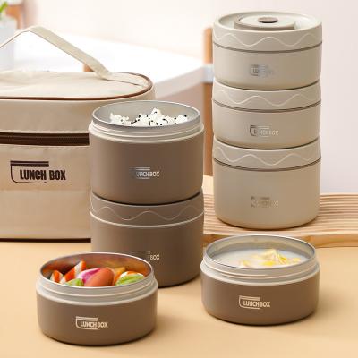 China Cuadro de comida Bento de metal aislante de 550 ml Cuadro de comida apilable de PP en venta