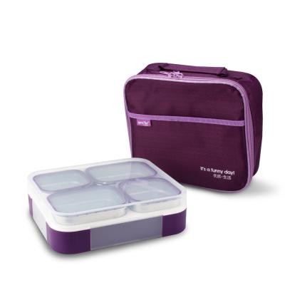 China Geïsoleerde lunchbox van roestvrij staal Vierde compartiment 1060 ml lekvrije lunchcontainer Te koop