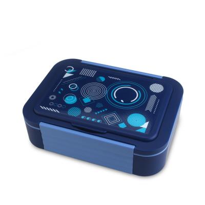 China Eco Friendly 4 Compartment Bento Lunch Box with Leak Proof Design Blue for sale