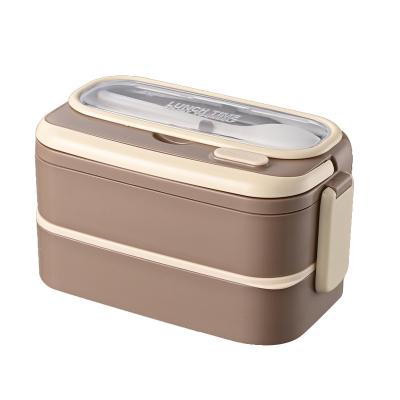 China Eco amigable 304 de acero inoxidable a prueba de fugas de doble capa Bento Box para alimentos calientes y fríos en venta