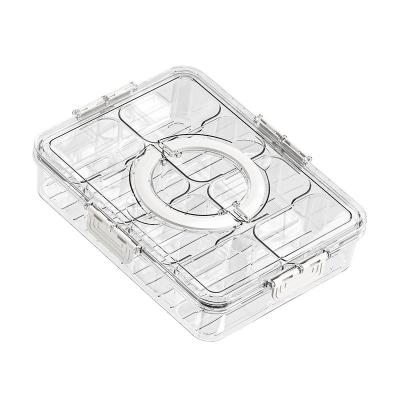 China Transparent Plastic 8-divided Lunch Box Storage Box Insurance Container Box Refrigerator Fresh-keeping for sale