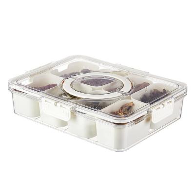 China Plastic 8-divided Lunch Box Storage Box Insurance Container Box Refrigerator Fresh-keeping for sale