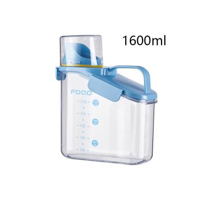 China Reusable BPA Free Snap On Clear Plastic Lunch Containers 1600ML Blue for sale