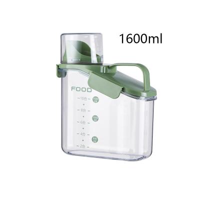 Chine Containers de céréales entreposage empilable en plastique écologique Containers de déjeuner 1600ml vert à vendre