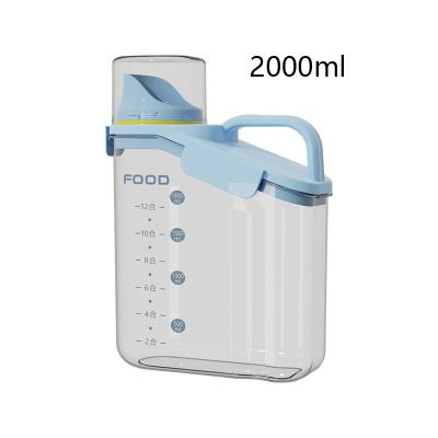 China 2000ml Capacidad Caja de plástico para el almuerzo Contenedor de alimentos con líneas de graduación en venta