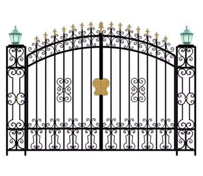 China Easily Assembled Small Iron Gate Design Wrought Iron Exterior Gates For Garden for sale