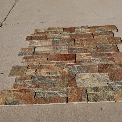 China Modern Natural Rusty Stone Cladding Quartzite Outdoor Decorative Wall Tile for sale