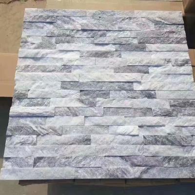 China Modern Cloudy Gray Quartzite Stone Wall Panel Tile for sale