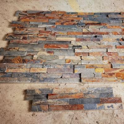 China Modern Natural Rusty Slate Ledgestone Wall Cladding Z Shape for sale