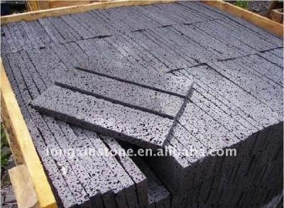 China Slate Black Lava Volcanic Travertine Stone Paving Tile for sale