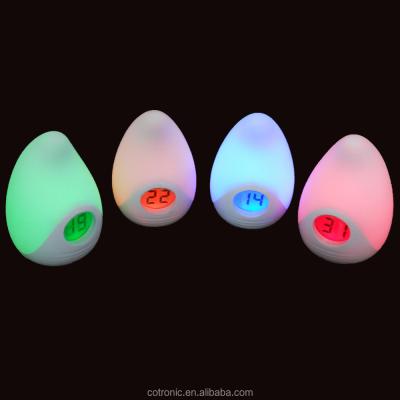 China EN71 Approval Water Drop Design Night Light Room Digital Thermometer BL501 for sale