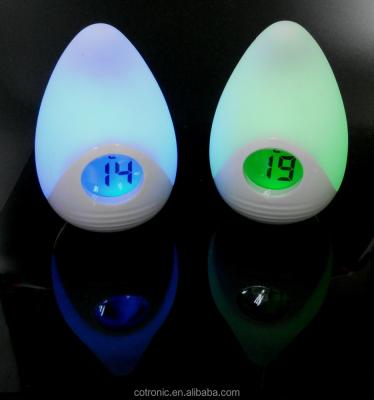 China Silicone Shape Room Thermometer Temperature Displayer LED Color Changing Night Light Lamp For Adults Children Kids Babies for sale