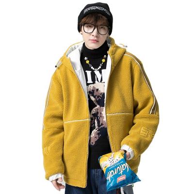 China Reversible Winter Keep Warm Soft Good Body Clothes Mens Lambswool Reversible Coats With Hood for sale