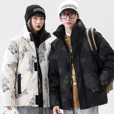 China Good Quality Breathable Skin Care Coat Customized Print Plus Size Duck Down Polyester Padded Puffer Couples Jacket for sale