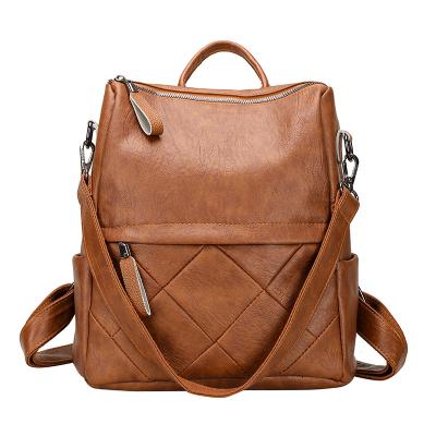 China Waterproof Leather Women Backpack Girl Europe Style Ladies Strap Daily Laptop Bag Backpack for sale