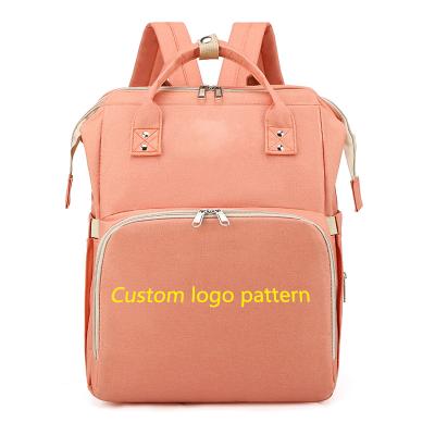 China With Wholesale Custom USB Fashion Travel Backpack Mommy Diaper Bag Waterproof Multifunction Baby Diaper Bag With Changing Station for sale