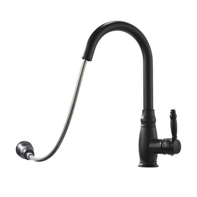 China Thermostatic Faucets Fapully High Grade Black Luxury Pull Out Stream Stream Sink Kitchen Faucet for sale