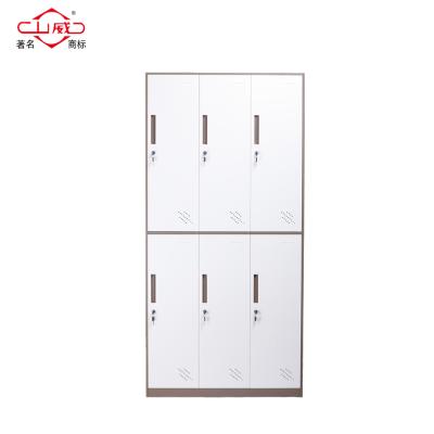 China (Size) Adjustable Cheap Price Steel Furniture Metal Locker Knock Down Gym Lockers 6 Door Locker for sale