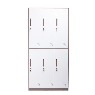 China Bedroom Modern Style 6 Door Wardrobe Steel Cabinet With Locker Metal Locker Cabinet For Home for sale