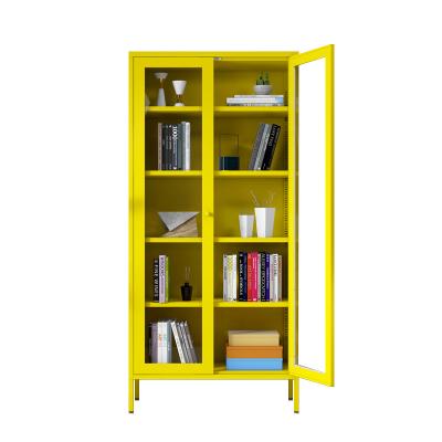 China Eco - Friendly Custom Modern Switch Bookcase With 2 Door Steel Home Office Furniture Storage Cabinet for sale