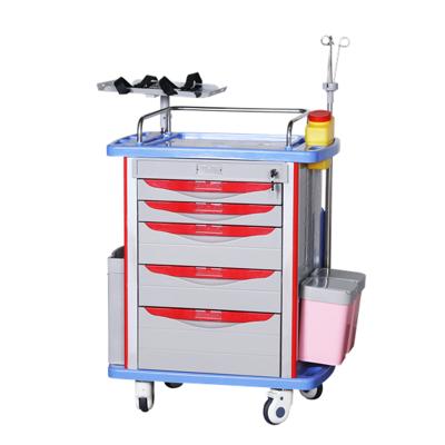 China ABS SFD-Q02 Modern Medical Emergency Trolley Medical Anesthesia Trolley For ICU Room for sale