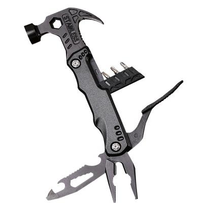 China Amazon Hammer Selection Hot Selling 10 in 1 Multifunctional Multi Tool Safety Claw Hammer Steel Handle Folding Nail Outdoor Hammer for sale