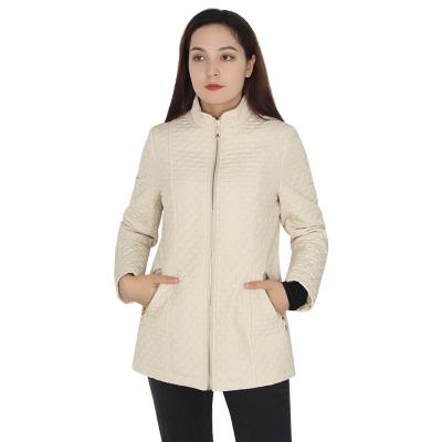 China Waterproof Women Waterproof Winter Elegant Style Warm Comfortable Zipper Down Coats Ladies Anorak Quilted Sleeve Padding Jacket Long for sale