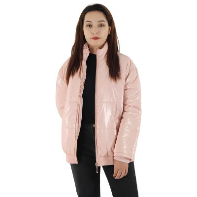 China Winter Casual Outdoor Clothing Waterproof Women's Bubble Down Jackets Shiny Shiny Stripper Jacket For Unisex Coat Jackets Pink Cotton Padded Coat for sale