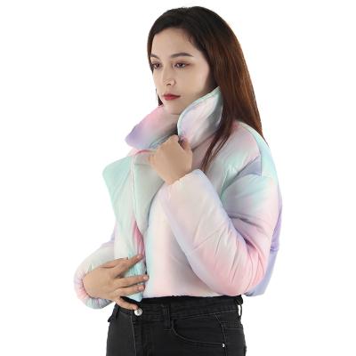 China Waterproof fashion waterproof ladies bubble jacket outdoor custom short stripper woman down ditch coat padded quilted jackets with cheap price for sale