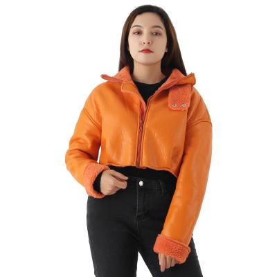 China Fashion Women PU Leather Biker QUICK DRY Jackets Wholesale Faux Patchwork QUICK DRY Leather Zipper Up Short PU Cropped Leather Jacket For Women women for sale