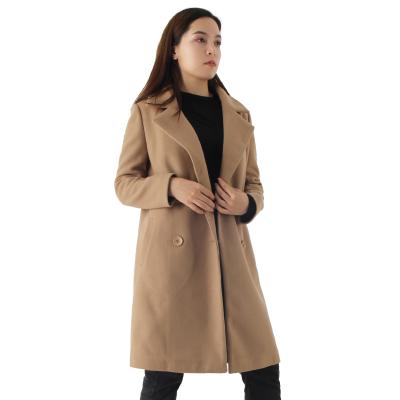 China Brown Luxury Loose Elegant Coat Ladies Overcoat Long Alpaca Wool Ditch Coat Women Winter Breathable Woolen Cashmere Wool Coat For Women for sale