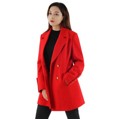 China China Manufacturer Custom Winter Long Breathable Woolen Coats Women's Woolen Coats Fashion Double Breasted Breathable Warm Cashmere Overcoat for sale