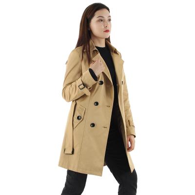 China Winter Korean Casual Ladies Breathable Ladies Anorak Style Long Ditch Coat Plus Size British Double Breasted Coats Women's Coats for sale