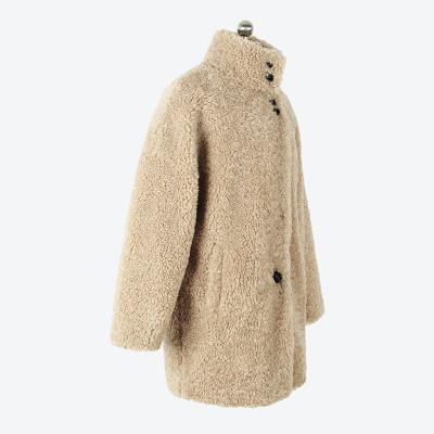 China Anti-Wrinkle Fashion Oversized Women's Alpaca Jacket Anti-Wrinkle Woolen Coat Warm Casual Fashionable Fur Coat Winter Fleece Wool Jacket For Ladies for sale