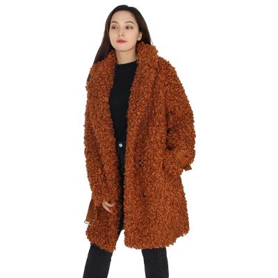 China High End Custom Made Hot Women's Anti-Wrinkle Faux Faux Jacket Women's Anti-Wrinkle Men's Jackets Plus Size Ladies Teddy Coat Polyester Fiber Coated for sale