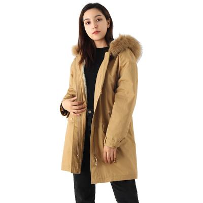 China Fashion Warm Casual Thick Long Faux Lamb Fur Parkas Women Winter Breathable Parkas Windproof Coating Hooded Parka With Fur Collar for sale