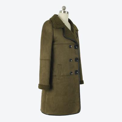 China Various Styles Anti-Wrinkle Suede Anti-Wrinkle Fabric Ladies Long Coated Winter Slim Fit Women Suede Fur Coat Long Coat Leather Patchwork for sale