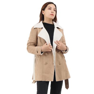 China Custom Viable Viable Furry Jacket Woman Style Leather Women's Clothing Jackets Women's Sheath Faux Suede Fur Liner Coat Long for sale