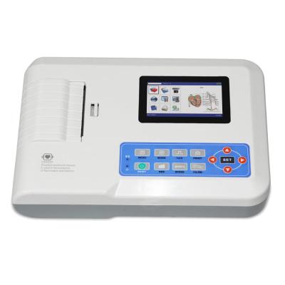 China Touch Screen ECG Electrocardiogram Machine 3 Channel 12 Lead Digital Elektrokardiograph ECG Trabsmitter Portable 4.3