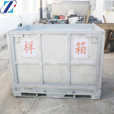 China Single Faced Heavy Duty Industrial Folding Steel Storage Box Pallets For Sale for sale