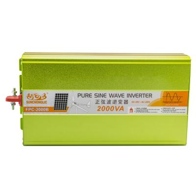 China 5V 1A USB Output Sunchonglic Off Grid 2000w 24v 220v DC AC Invert Pure Sine Wave Inverter for sale