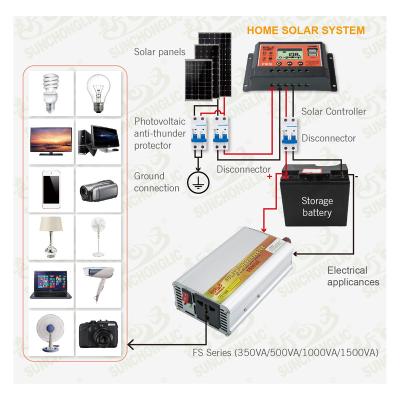 China Home Appliance System Sunchonglic On-Grid Off Grid 1500w AC 220v Invert DC 12v Modified 1500va Sine Wave Inverter for sale