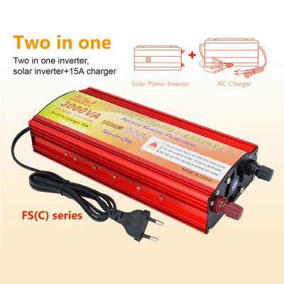 China 5V 1A USB Output Sunchonglic Solar Inverter Charger 12v 220v 3000w 3000va DC AC Inverter With 15A Battery Charger for sale