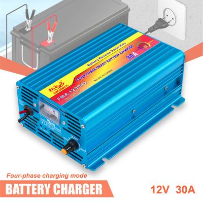 China Sunchonglic 12V four-phase smart 30A lead acid/air-to-surface missile/gel battery 12 volt 30 amp air-to-surface missile gel car lead acid battery charger for sale