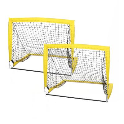 China Portable Folding Game Training Elementary School Yellow Soccer Door Pair Student for sale