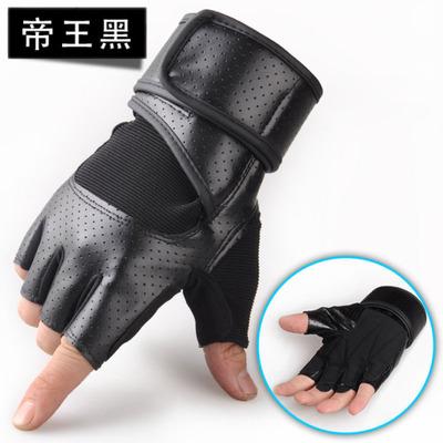 China Wholesale Bicycles And Motorcycles Anti Slip Durable Riding Half Finger Leather Gloves for sale