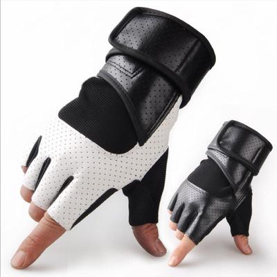 China Anti Slip Durable Leather Gloves Climbing Anti Slip Durable Gloves Half Finger Leather Gloves Hot Sports for sale